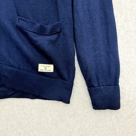 Five Four Mark McNairy Cardigan Sweater Mens Med Navy Pockets Preppy Golf - Picture 5 of 8